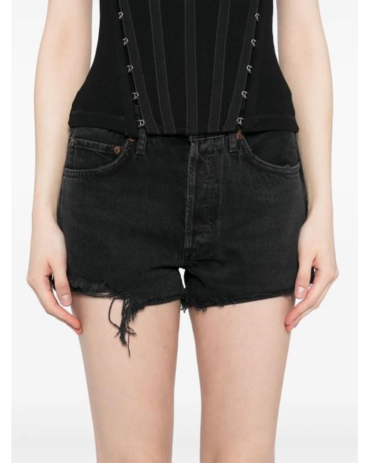 Agolde Black Parker Vintage Cut-Off Short