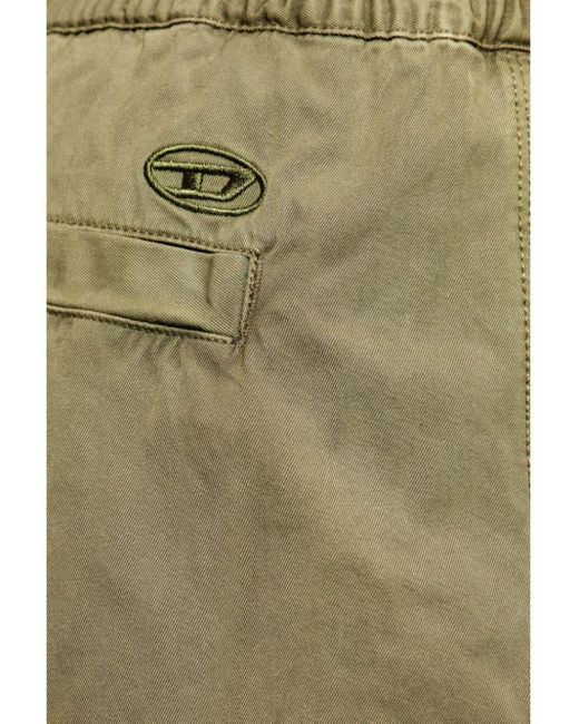 DIESEL Green P-Beeck Cotton Shorts for men