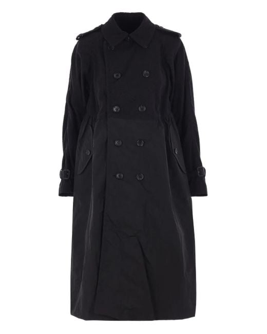 Comme des Garçons Black Embroidered Trench Coat