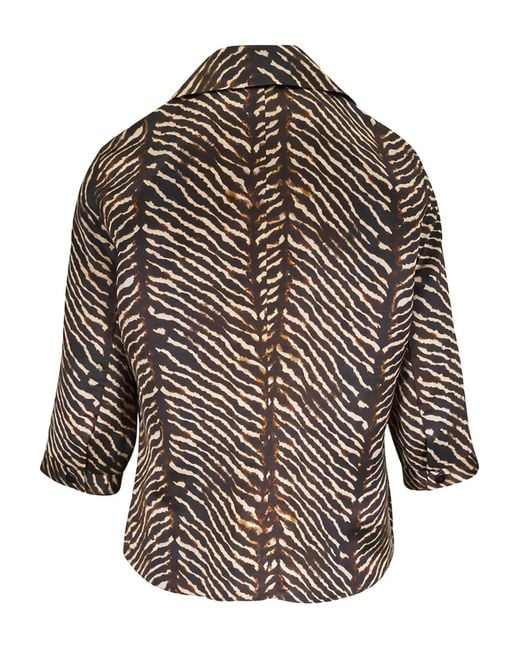 Peter Cohen Brown Zebra-Print Blouse