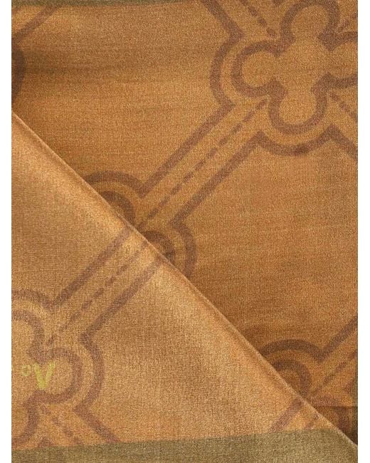 V73 Brown Geometric-Pattern Scarf