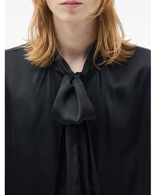 Ann Demeulemeester Black Runo Bow-Tie Shirt for men