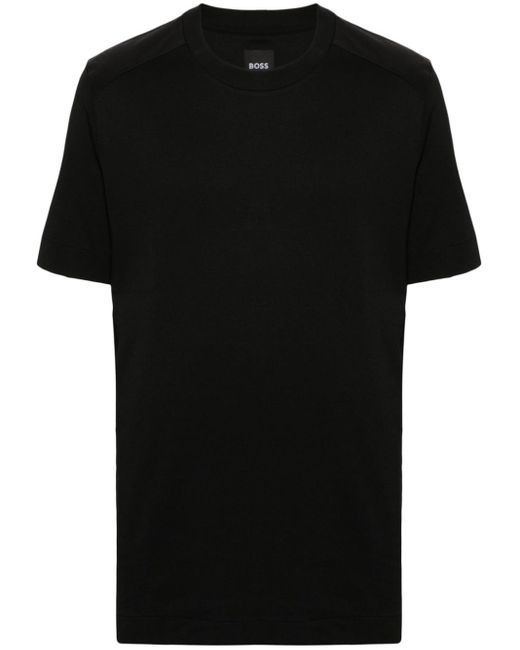 Boss Black Panelled Crew-neck T-shirt for men