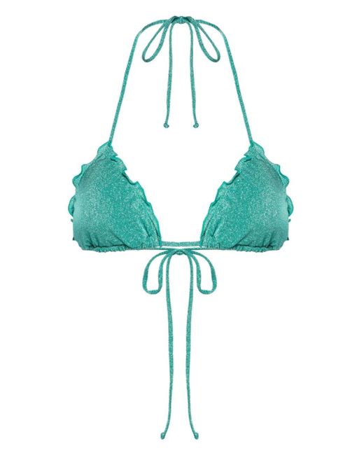 Mc2 Saint Barth Green Sagittarius Lurex Bikini Top