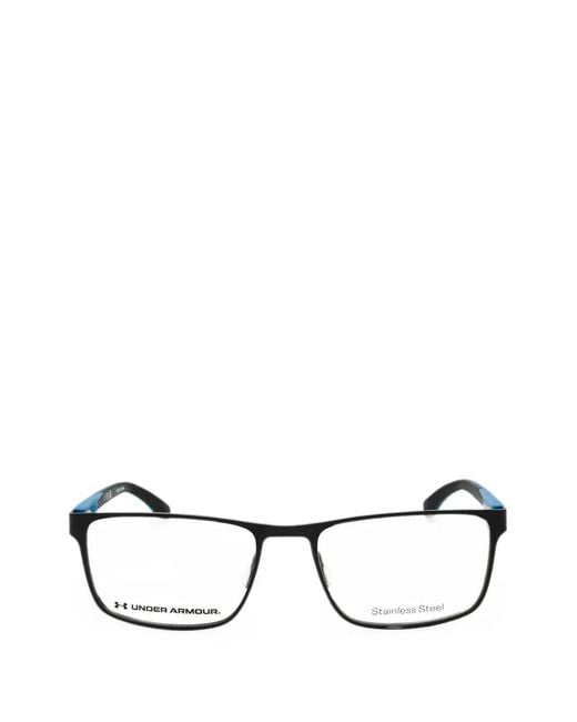 Under Armour Black Rectangle-Frame Glasses for men