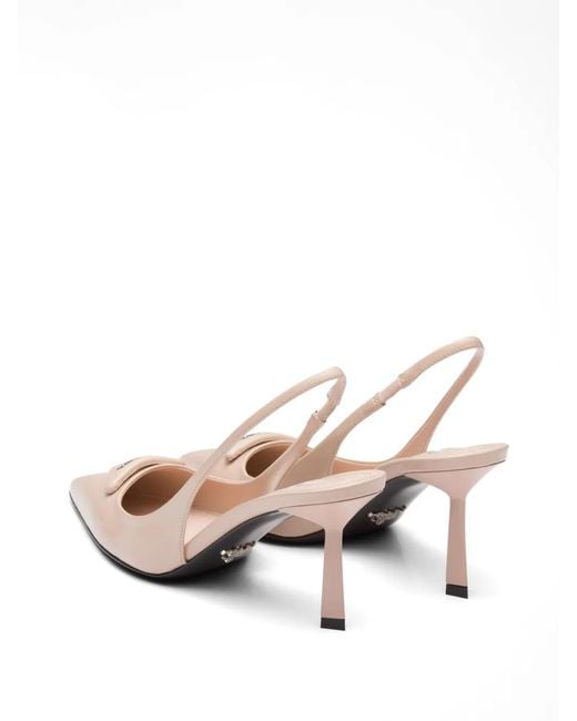 Prada Natural Brushed Leather Slingbacks 75
