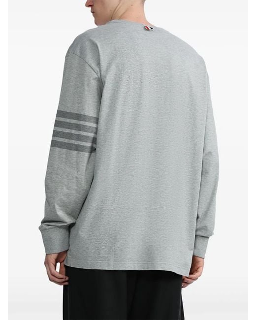 Thom Browne Gray T-Shirt 4-Bar Rugby for men