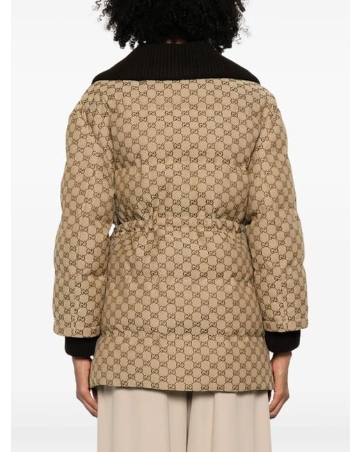 Gucci Gg Stoffen Donsjack in het Natural