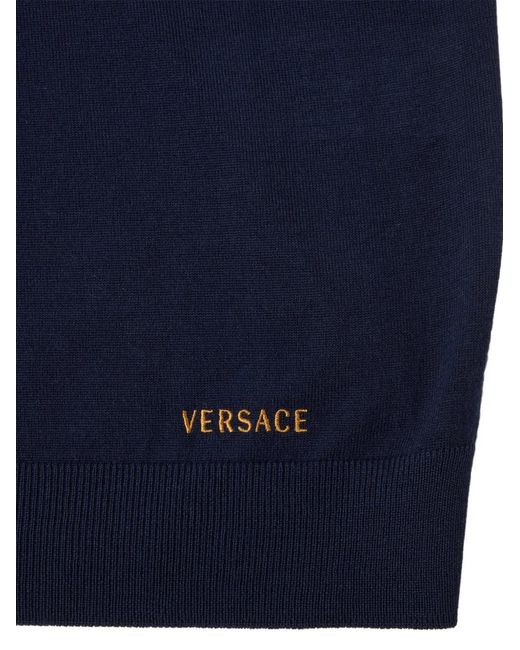 Versace Blue Chemise À Broderies for men