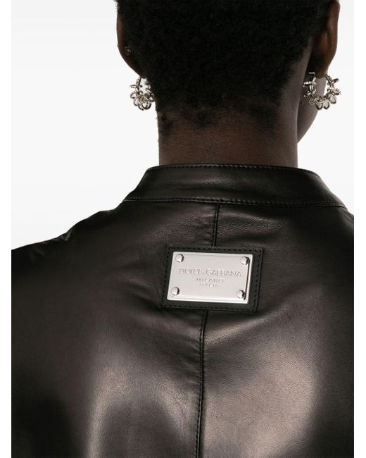 Dolce & Gabbana ジップアップ レザージャケット Black