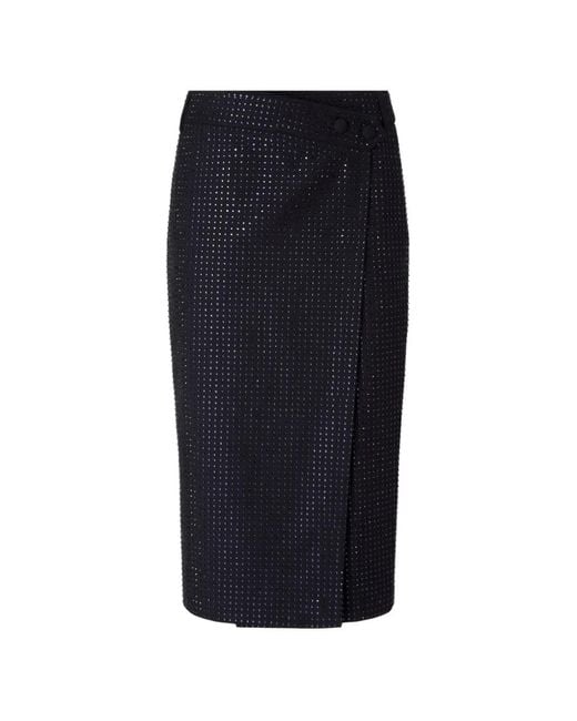 Pinko Blue Rhinestone-Embellished Wrap Skirt