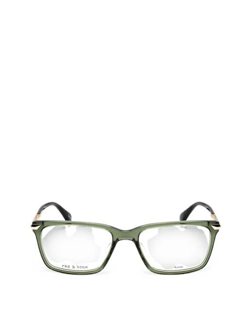 Rag & Bone Natural Rectangle-Frame Glasses for men