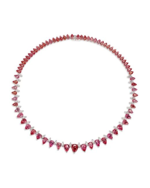 Anabela Chan Pink Padparadscha Infinity Sapphire Necklace