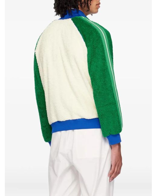 Casablanca Green Colour-Block Fleece Jacket for men