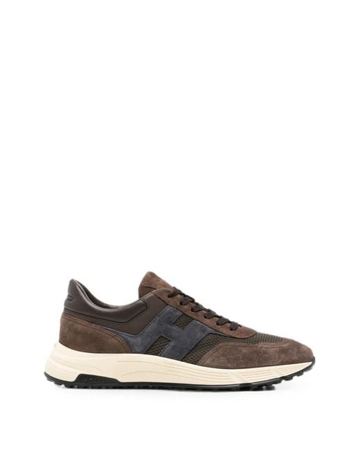 Hogan White Logo-Patch Sneakers for men