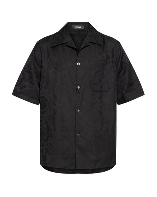 Versace Hemd Aus Barocco-Jacquard in Black für Herren