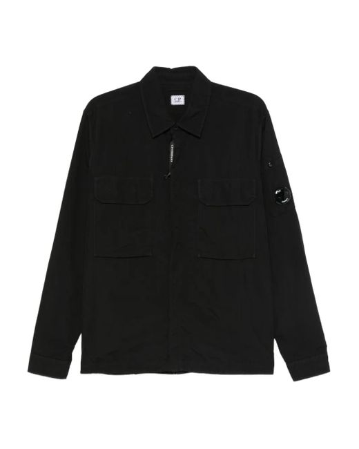 C P Company Black Zip-Fastening Pocket Jacket for men