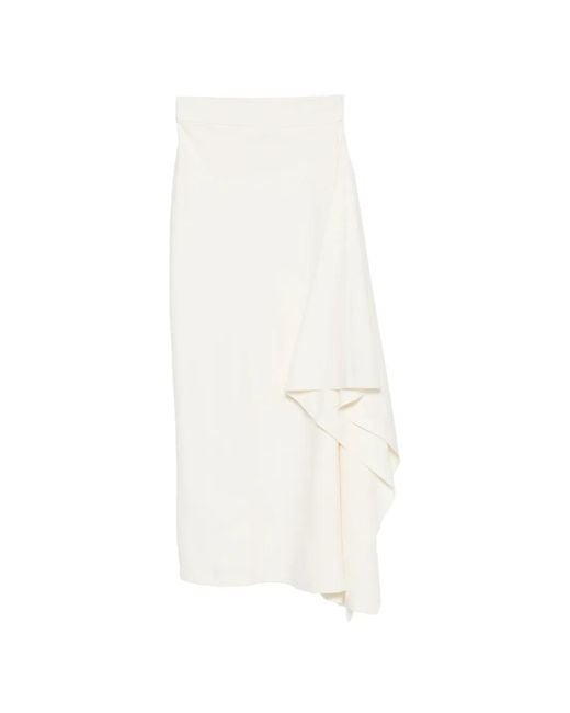 Coperni White Zero Waste Draped Asymmetric Skirt