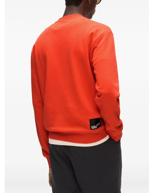 Karl Lagerfeld Red Logo-Print Sweatshirt for men