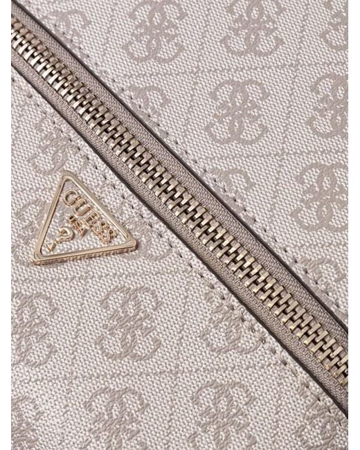 Guess Gray Monogram Top-Handle Backpack