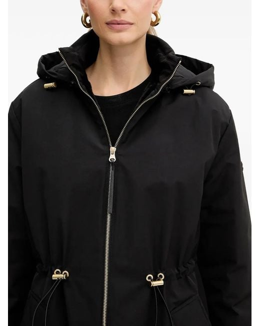 ARMANI EXCHANGE Black Hooded Drawstring Coat