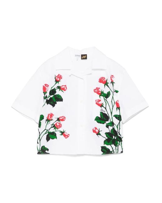 Loewe White Copped Cotton Shirt