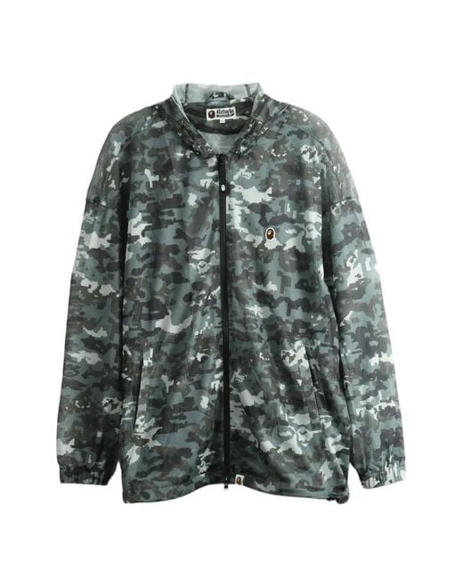 A Bathing Ape Green Camouflage-Print Mesh Jacket for men
