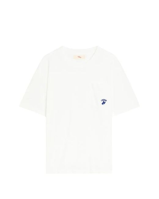 CHERRY LA White Western Athletic Chest-Pocket T-Shirt for men