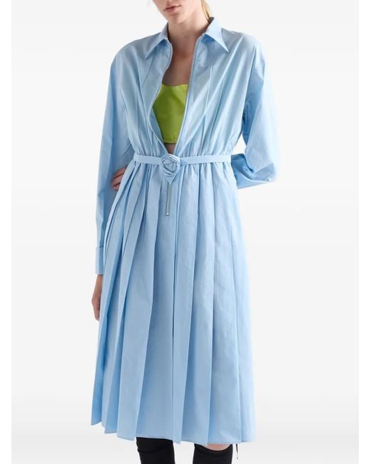 Prada Blue Cotton Poplin Dress