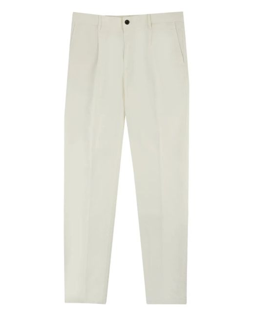 Slowear White Pleated-Front Tapered Trousers for men