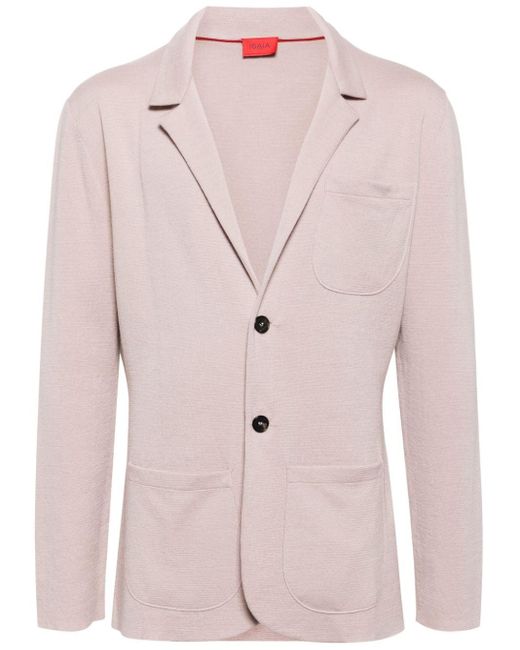Isaia Pink Interwoven Lightweight Jacket for men