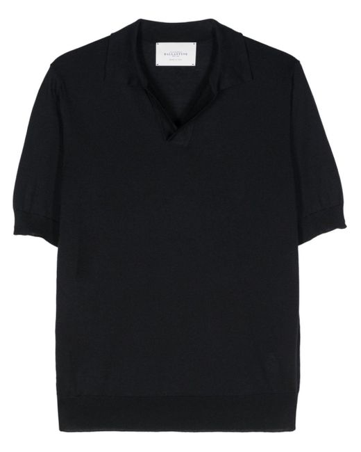 Ballantyne Black Fine-ribbed Polo Shirt for men