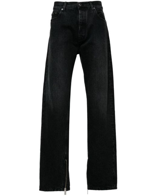 Off-White c/o Virgil Abloh Gerade Jeans mit Reißverschlussdetail in Black für Herren