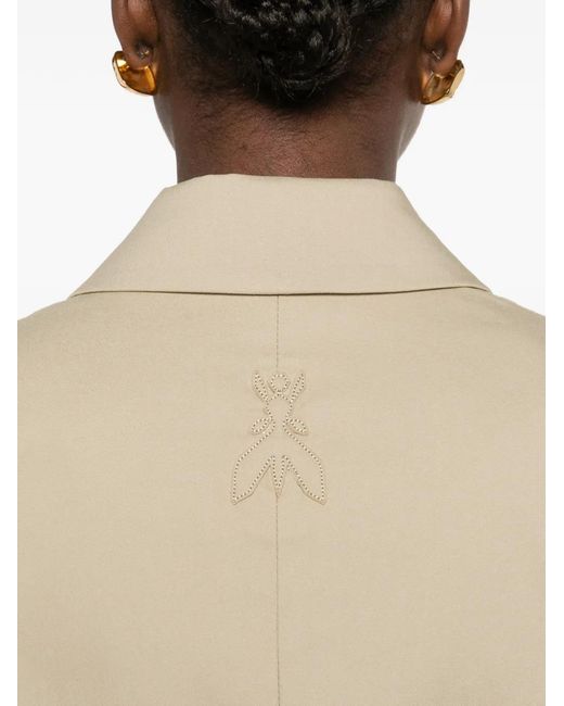 Patrizia Pepe Natural Cropped Buttoned Blazer