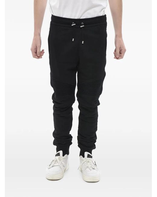Balmain Black Biker Track Pants for men
