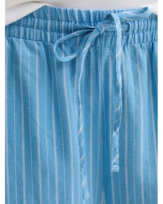 Marc O' Polo Blue Vertical-Stripe Drawstring Trousers