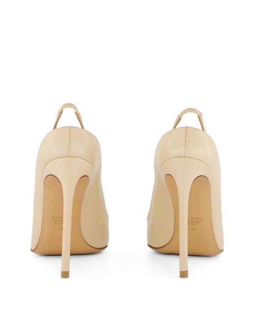 Francesco Russo Metallic Slingback Pointed Pumps