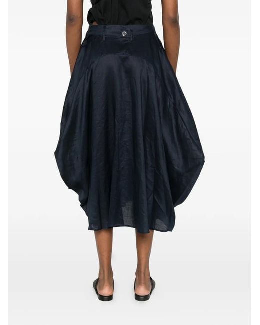 High Black Zip-Up Midi Skirt