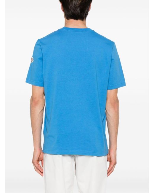 Camiseta con logo Moncler de hombre de color Blue