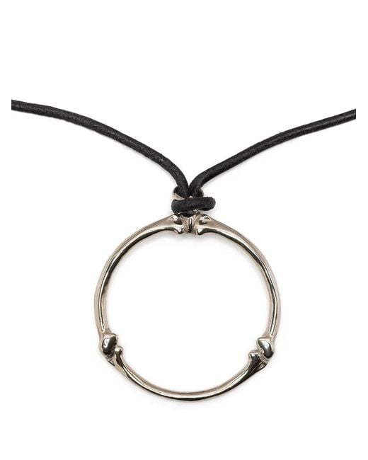 TAKAHIROMIYASHITA The Soloist Metallic Circular-Pendant Rope-Detail Necklace