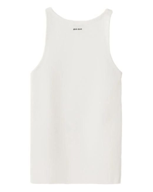 Miu Miu White Tanktop mit Logo
