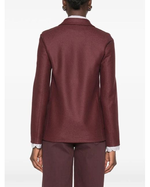 Harris Wharf London Red Single-Breasted Notched-Lapels Blazer