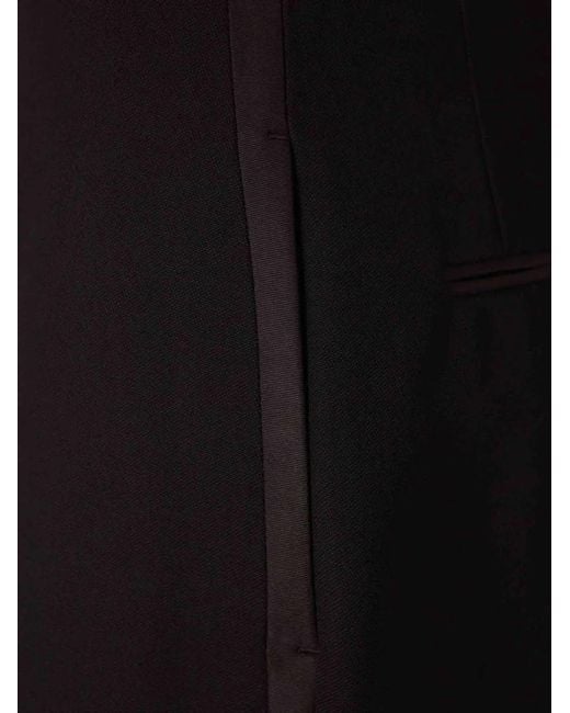 Tom Ford Black Satin-Trim Wool Trousers