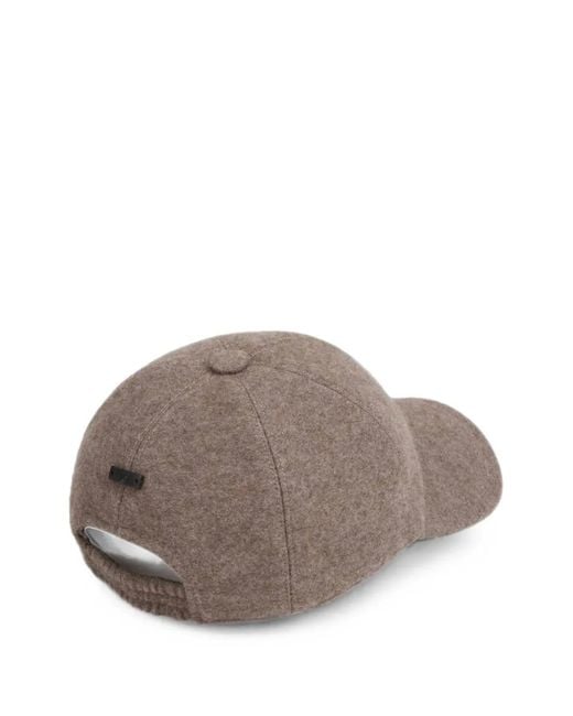Fedeli Brown Brushed-Effect Cashmere Cap for men