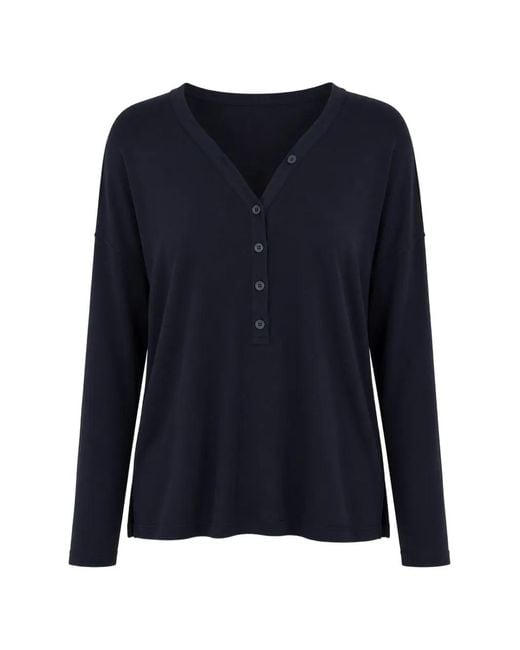 Kangra Blue Button-Placket Dropped-Shoulder Cardigan