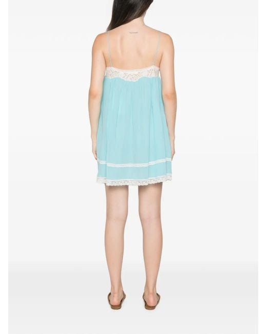 Doen Blue Clemente Lace-Trim Dress