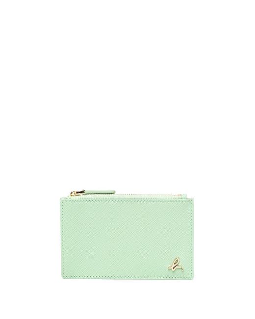 agnès b. Leather Logo-plaque Wallet in Green - Lyst