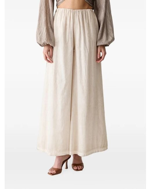 Haveone Natural Elasticated-Waistband Palazzo Pants