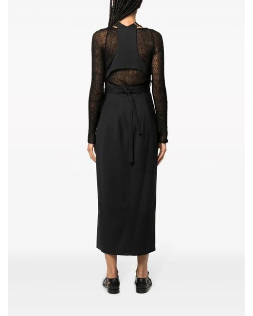 Patou バージンウールブレンド ジャンパースカート Black