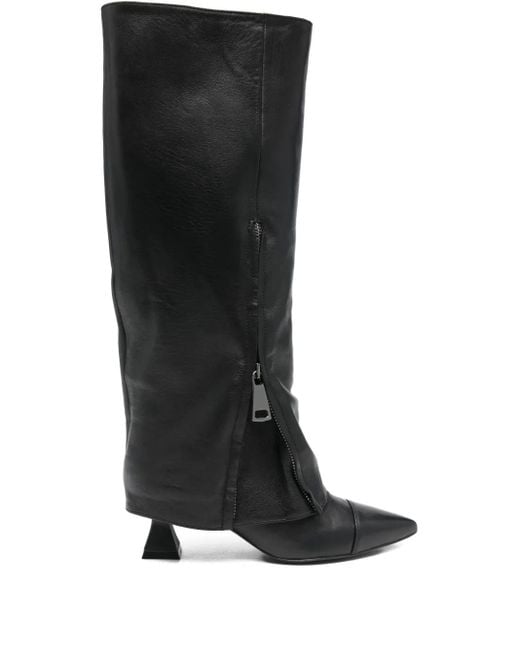 Alchimia Black 60Mm Zip Pointed Boots
